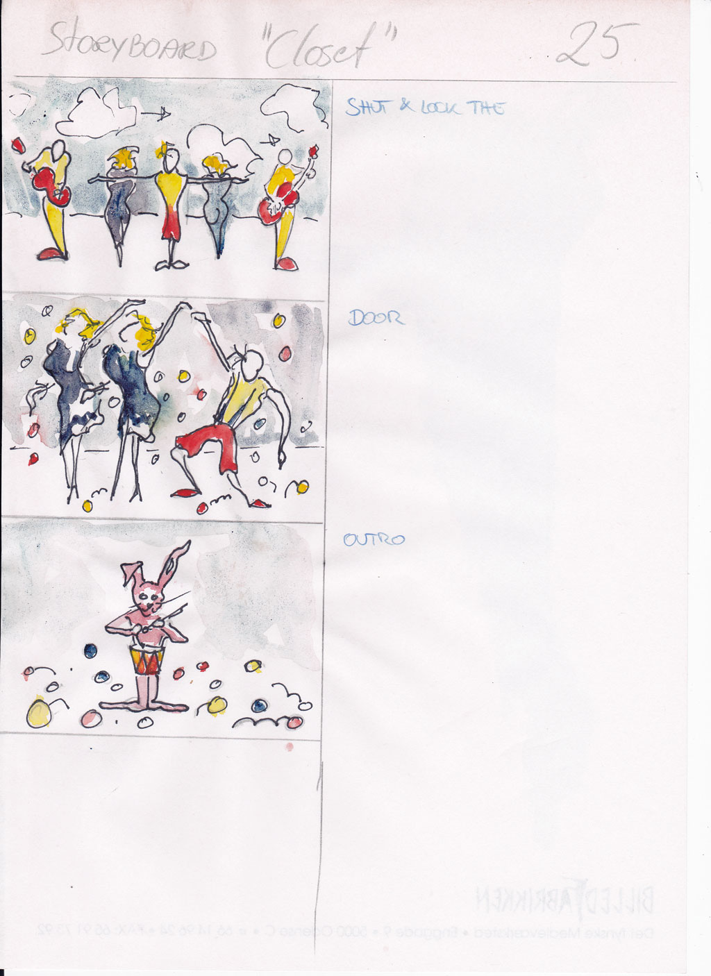 Charlotte Scheel storyboard for music video 