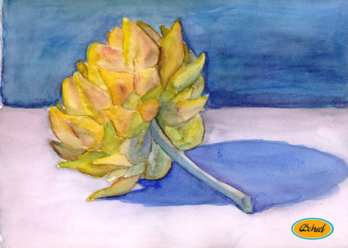 Charlotte Scheel akavarel water color artiskok