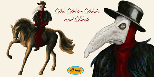 Charlotte Scheel gameart game art koncept kunst concept art hest horse skov autum efterår bird mask fugle maske