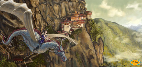 Charlotte Scheel gameart game art koncept kunst concept art fantasy drage Tier monastery kloster tibet