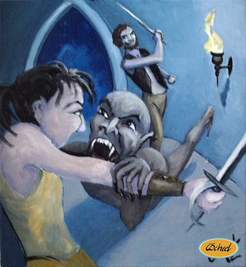 game art 2d game concept art Charlotte Scheel maleri painting