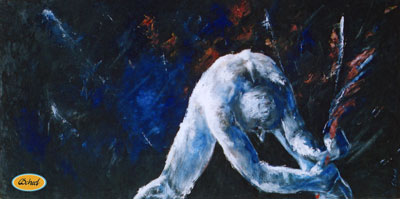 destruktion kunst clash Charlotte Scheel maleri painting