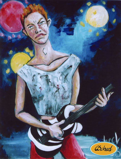 guitarist ung mand young man teenager moderne modern art kunst