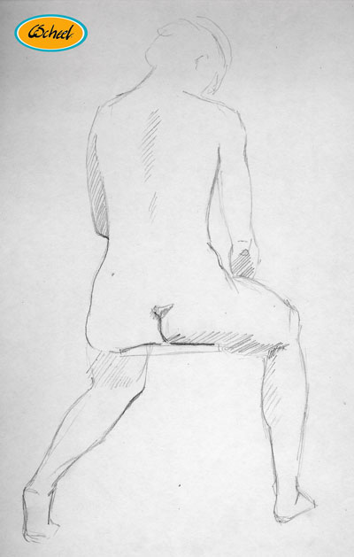 modeltegning af kvinde modeldrawing of a woman