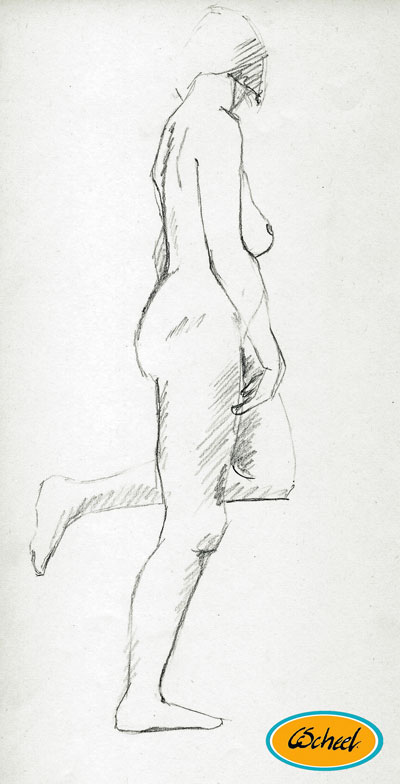 kvindelig model female model drawing tegning