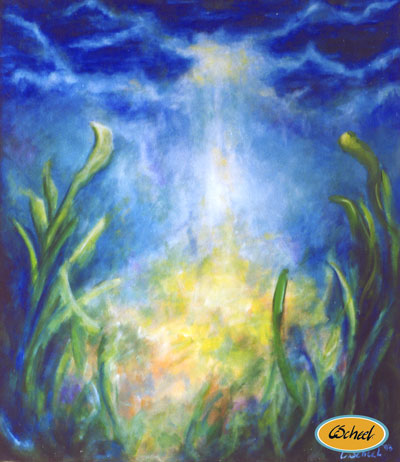 meditation ro under vand Charlotte Scheel maleri painting