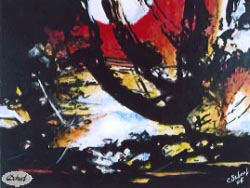 lanskab landscape abstraktion abstract maleri painting charlotte scheel