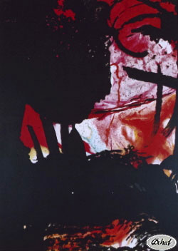 Landskab-rød-abstraktkunst-maleri-sort-landscape-abstact